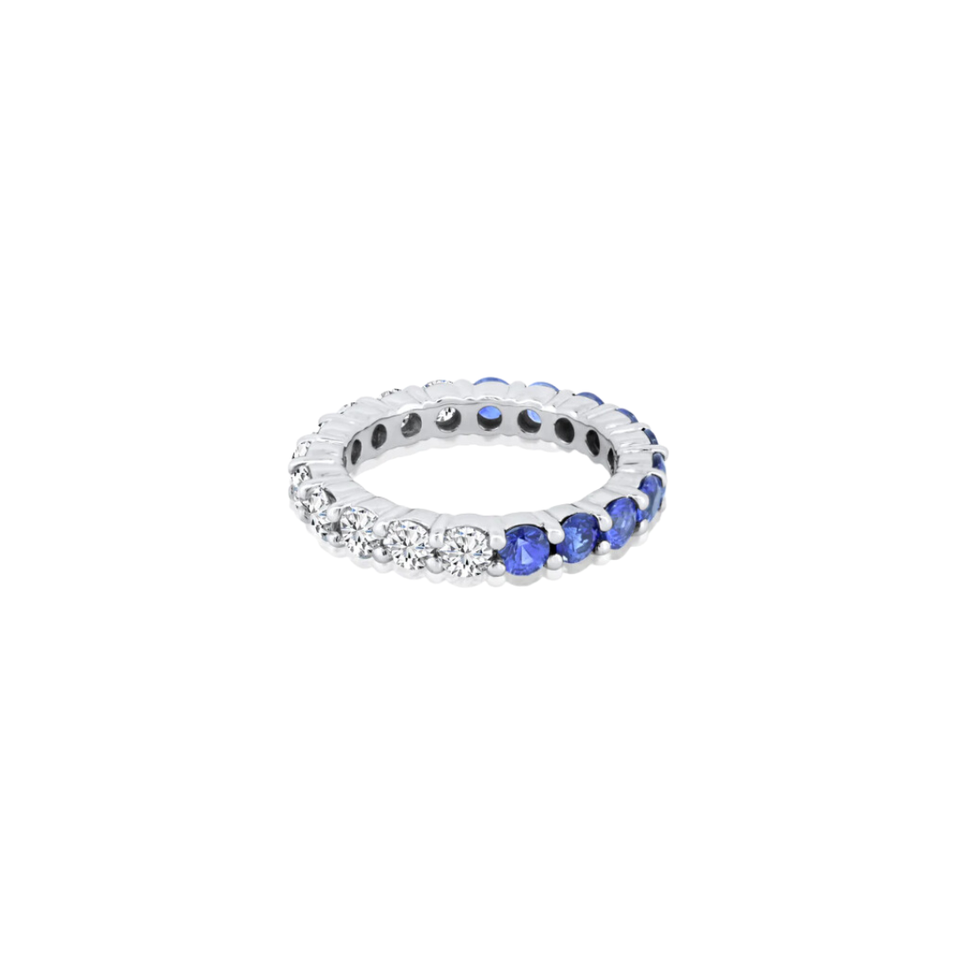 Half Blue Sapphire Half Diamond Eternity Band – Henri Noël
