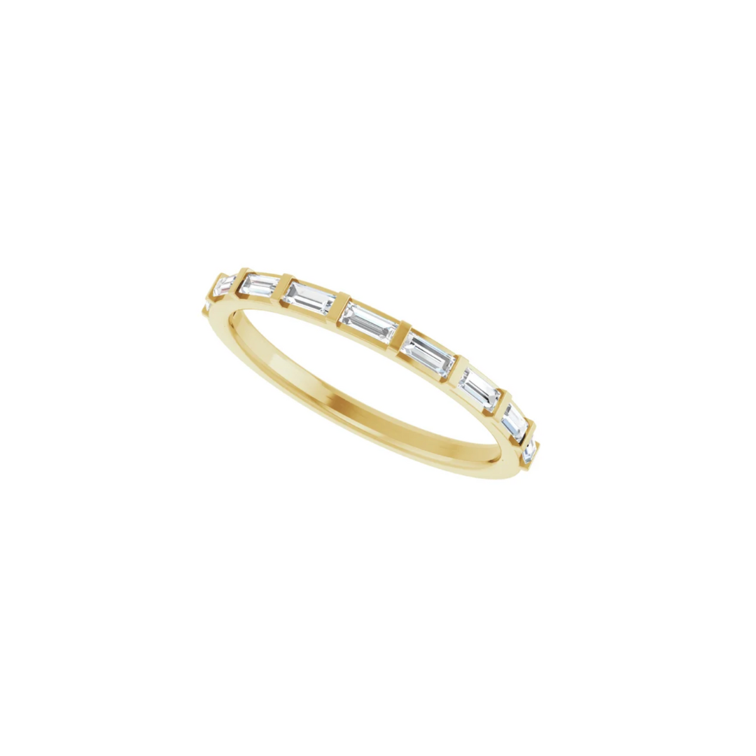 Half Diamond Baguette Band – Henri Noël