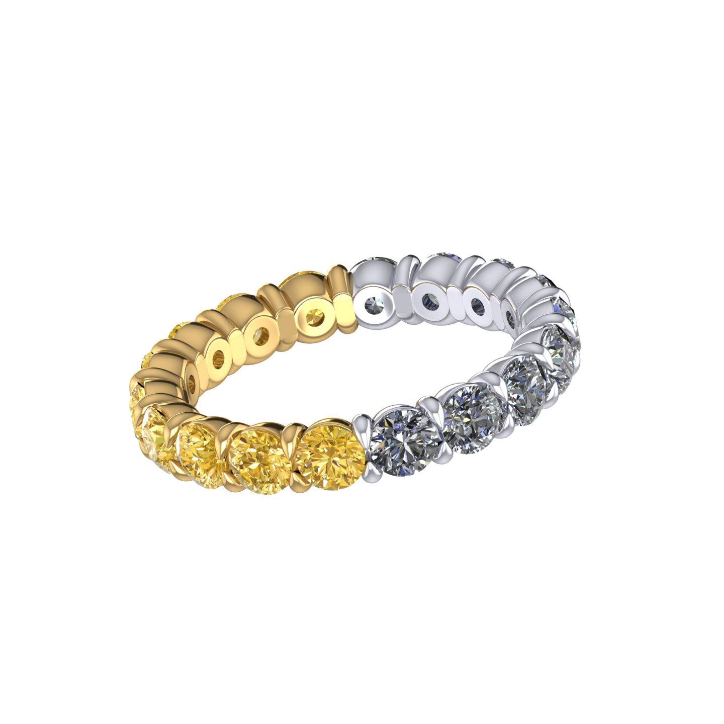 Half Diamond Half Fancy Yellow Diamond Eternity Band – Henri Noël