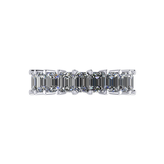 Half Emerald Cut Diamond Band – Henri Noël