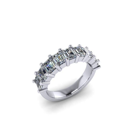 Half Emerald Cut Diamond Band – Henri Noël