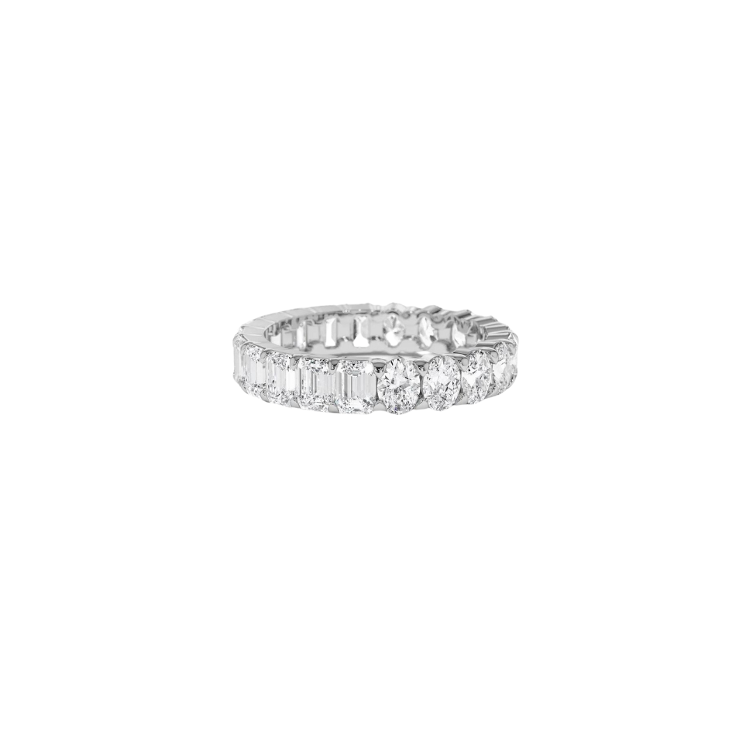 Half Oval & Half Emerald Eternity Band – Henri Noël