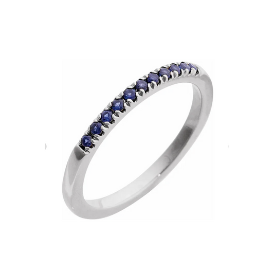 Half Pavé Birthstone Ring - White Gold – Henri Noël