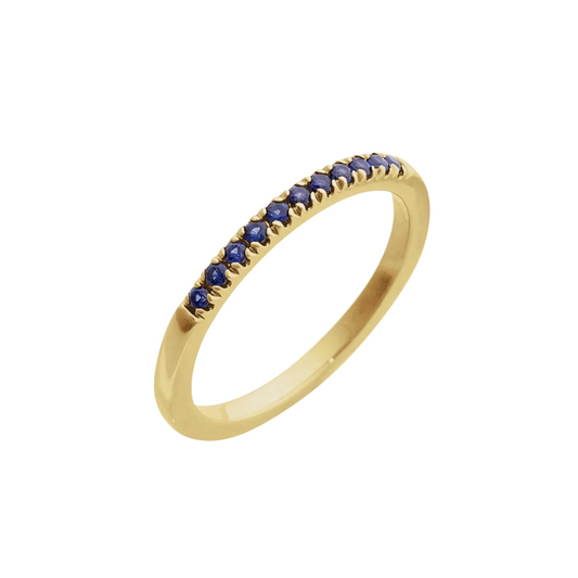 Half Pavé Birthstone Ring - Yellow Gold – Henri Noël