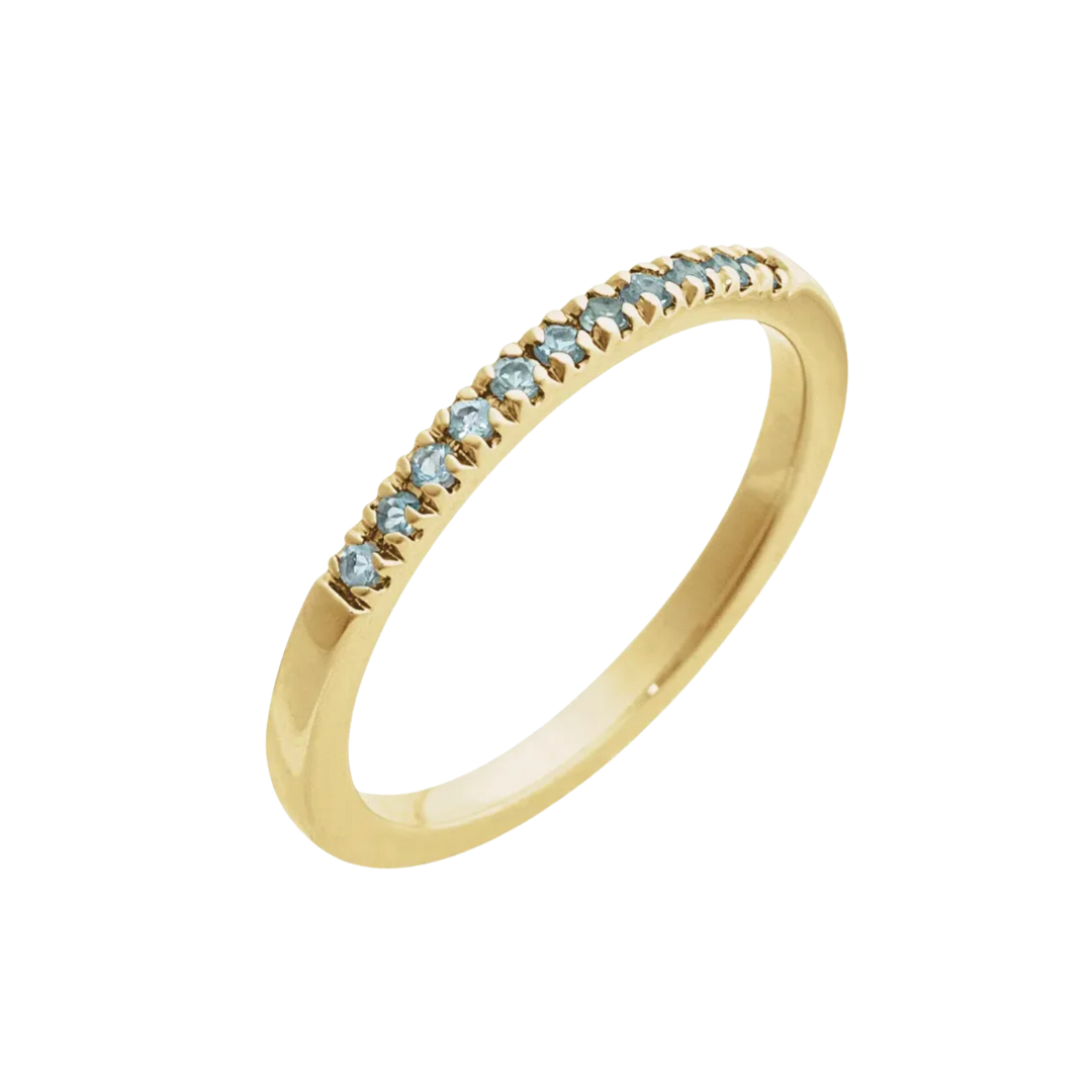 Half Pavé Birthstone Ring - Yellow Gold – Henri Noël