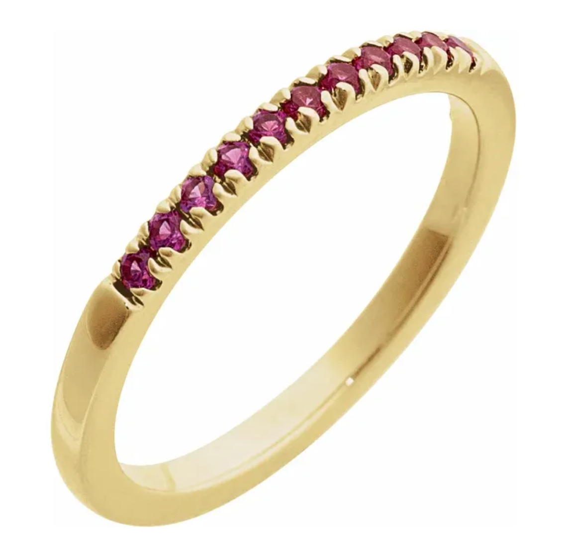 Half Pavé Birthstone Ring - Yellow Gold – Henri Noël