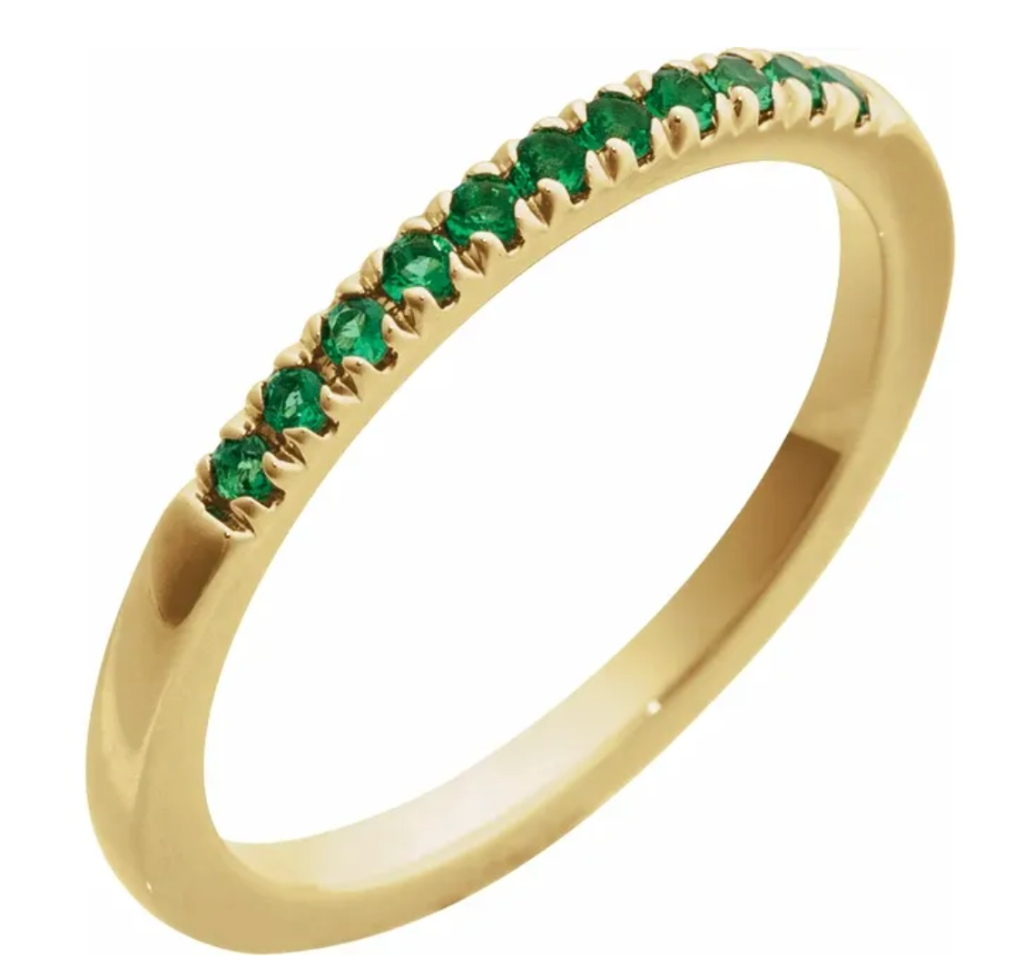Half Pavé Birthstone Ring - Yellow Gold – Henri Noël