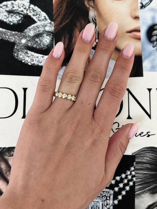 Halfway Diamond Bezel Heart Ring – Henri Noël