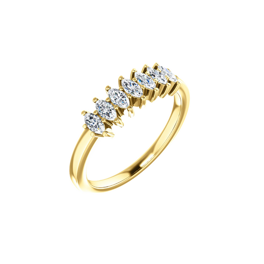 Halfway Marquise Diamond Band – Henri Noël