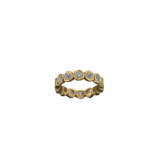 Hammered Diamond Eternity band – Henri Noël