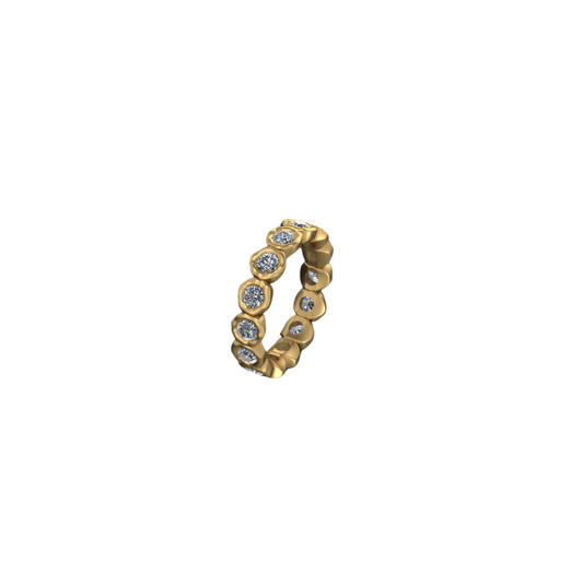 Hammered Diamond Eternity band – Henri Noël