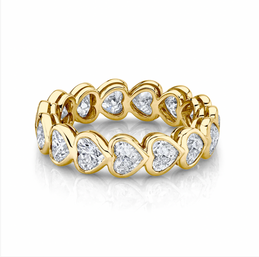 Heart Diamond Bezel Eternity Band – Henri Noël