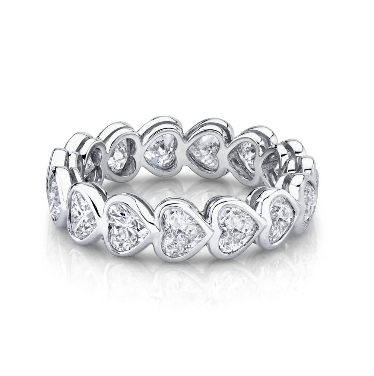 Heart Diamond Bezel Eternity Band – Henri Noël