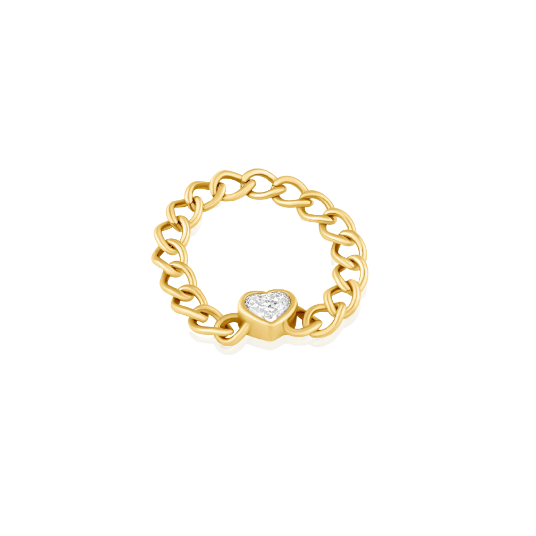 Heart Diamond Randall Chain Ring – Henri Noël