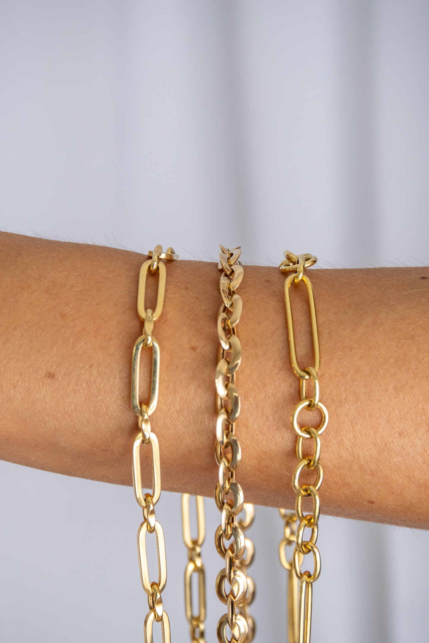 mixed gold paperclip chain