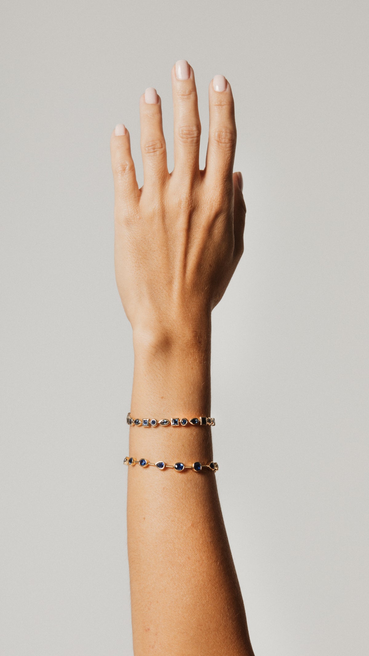 Fancy Shaped Blue Sapphire Bezel Bracelet – Henri Noël