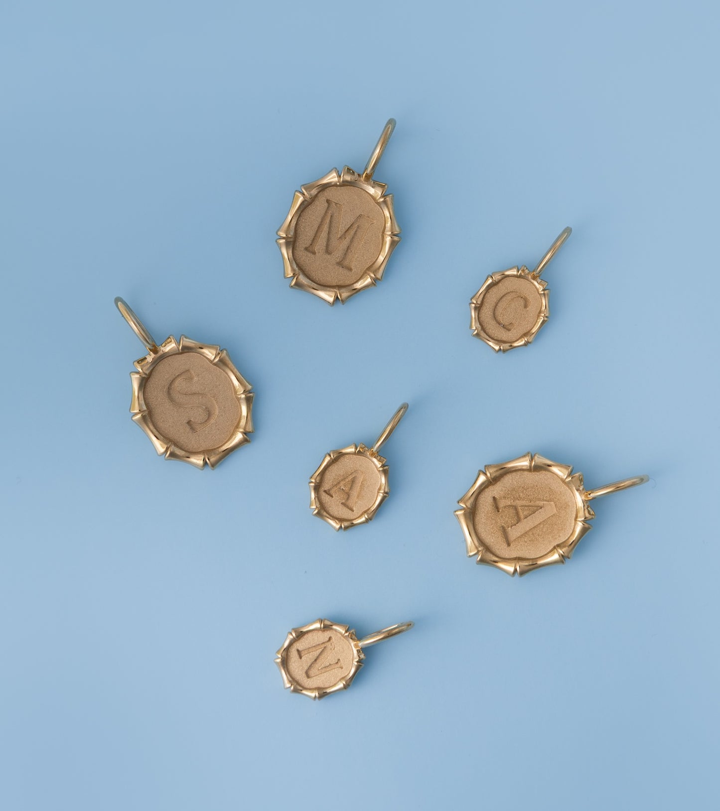 Bamboo Initial Charm Necklace - Large