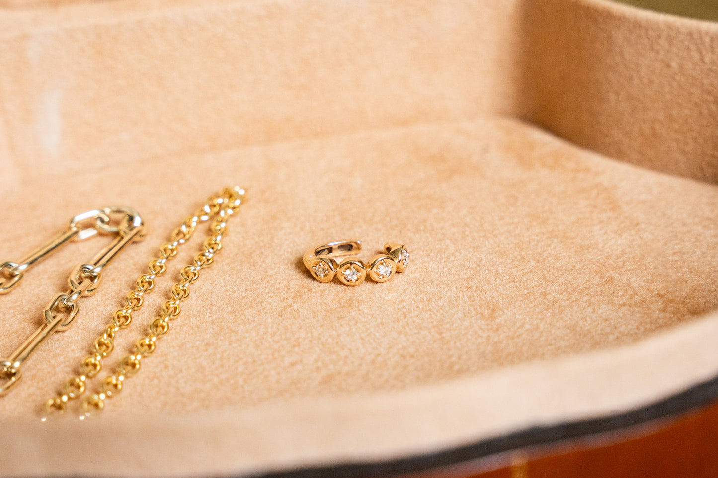Diamond Compass Bezel Ear Cuff