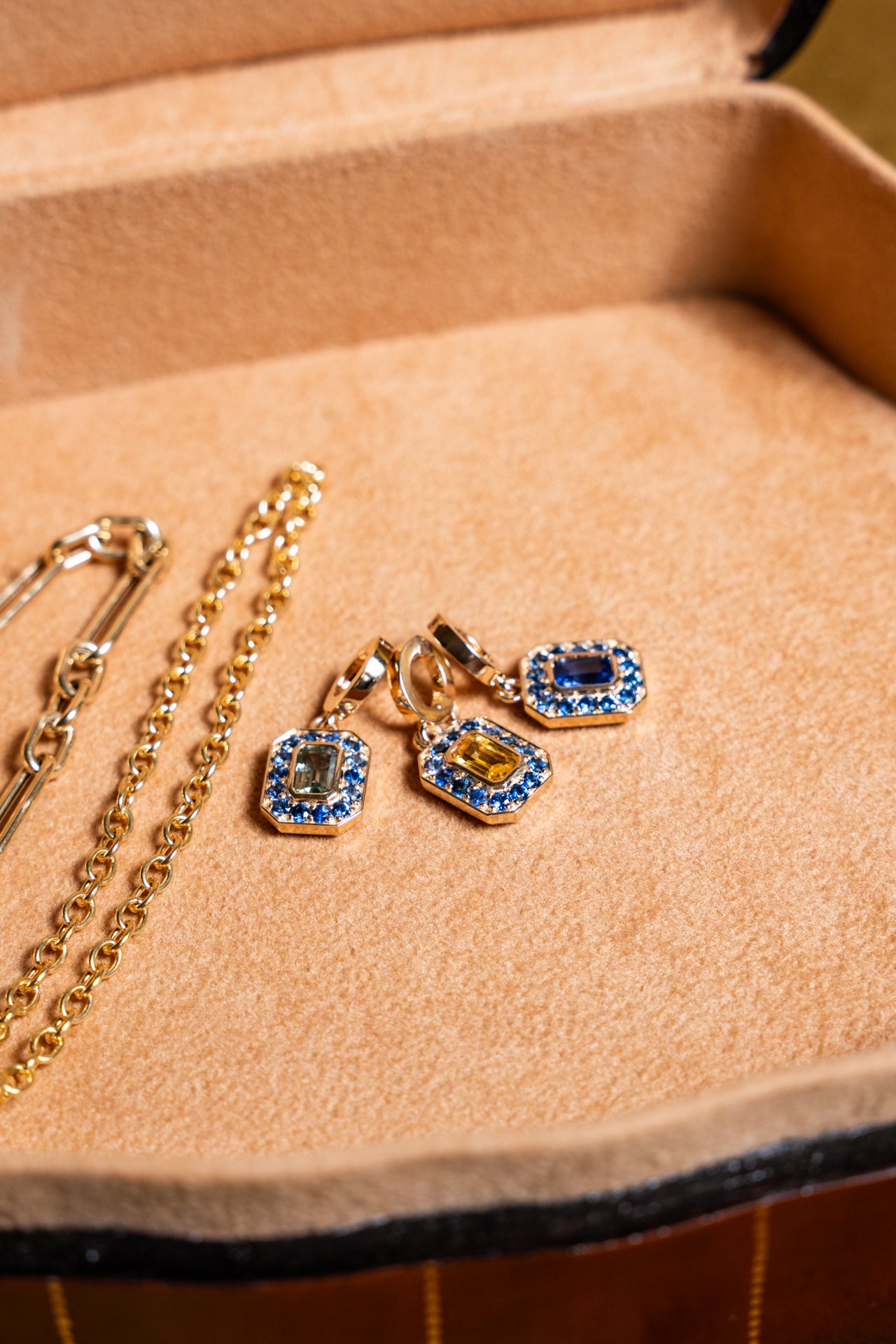 Green & Blue Sapphire Park Charm