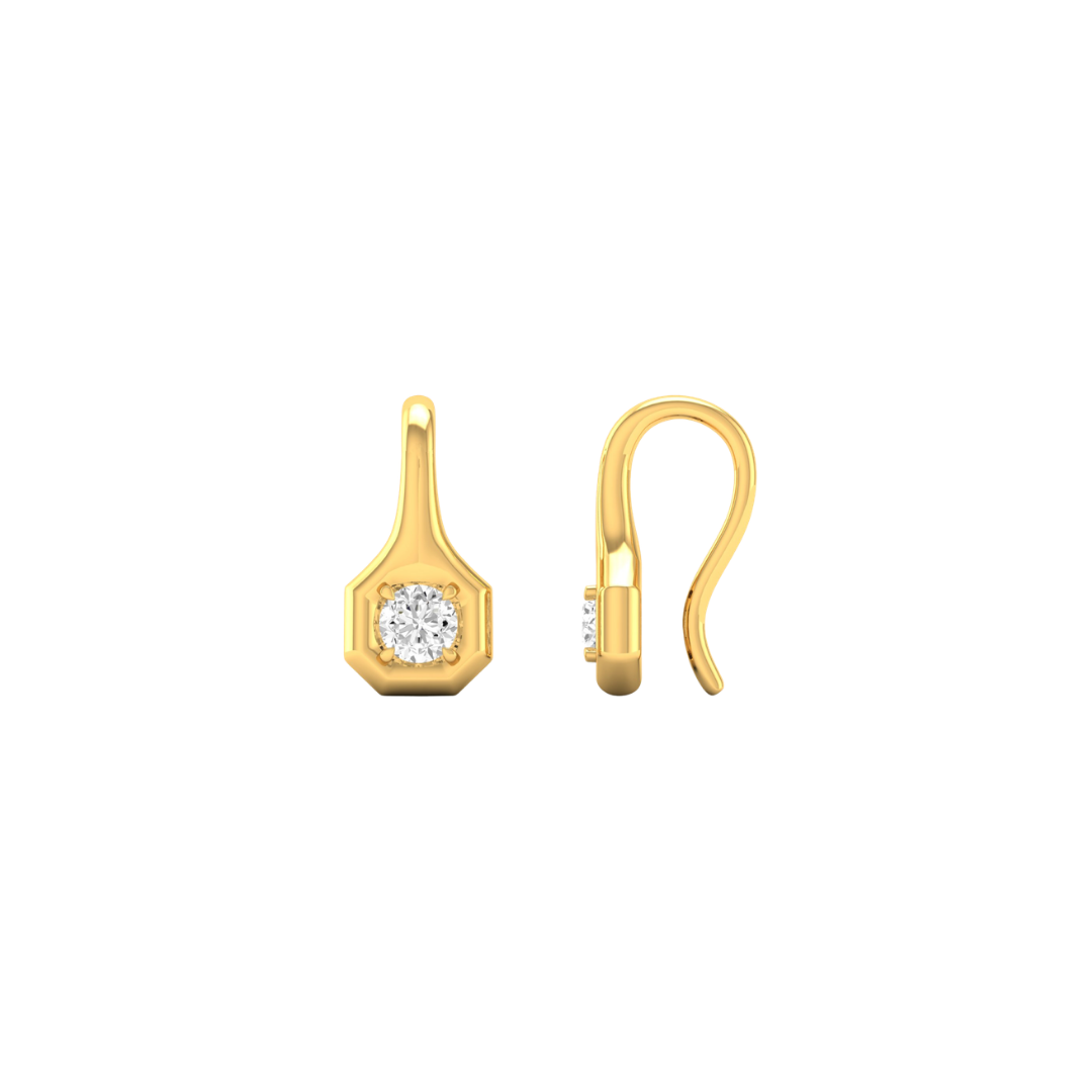 Hexagon Bezel Diamond Earrings – Henri Noël