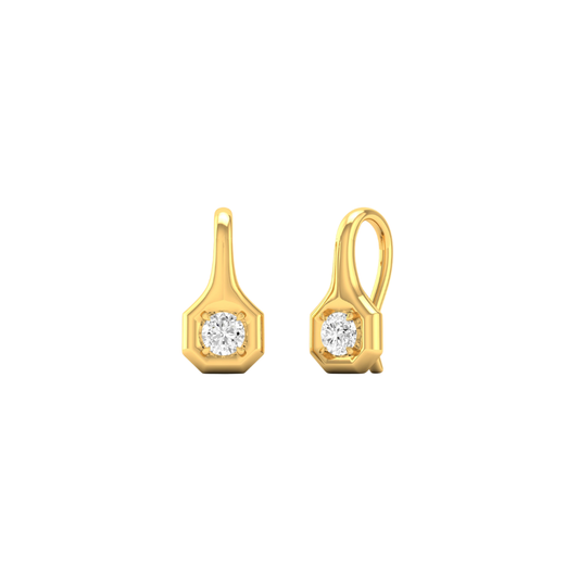 Hexagon Bezel Diamond Earrings – Henri Noël