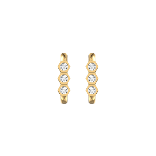 Hexagon Bezel Diamond Paperclip Earrings – Henri Noël