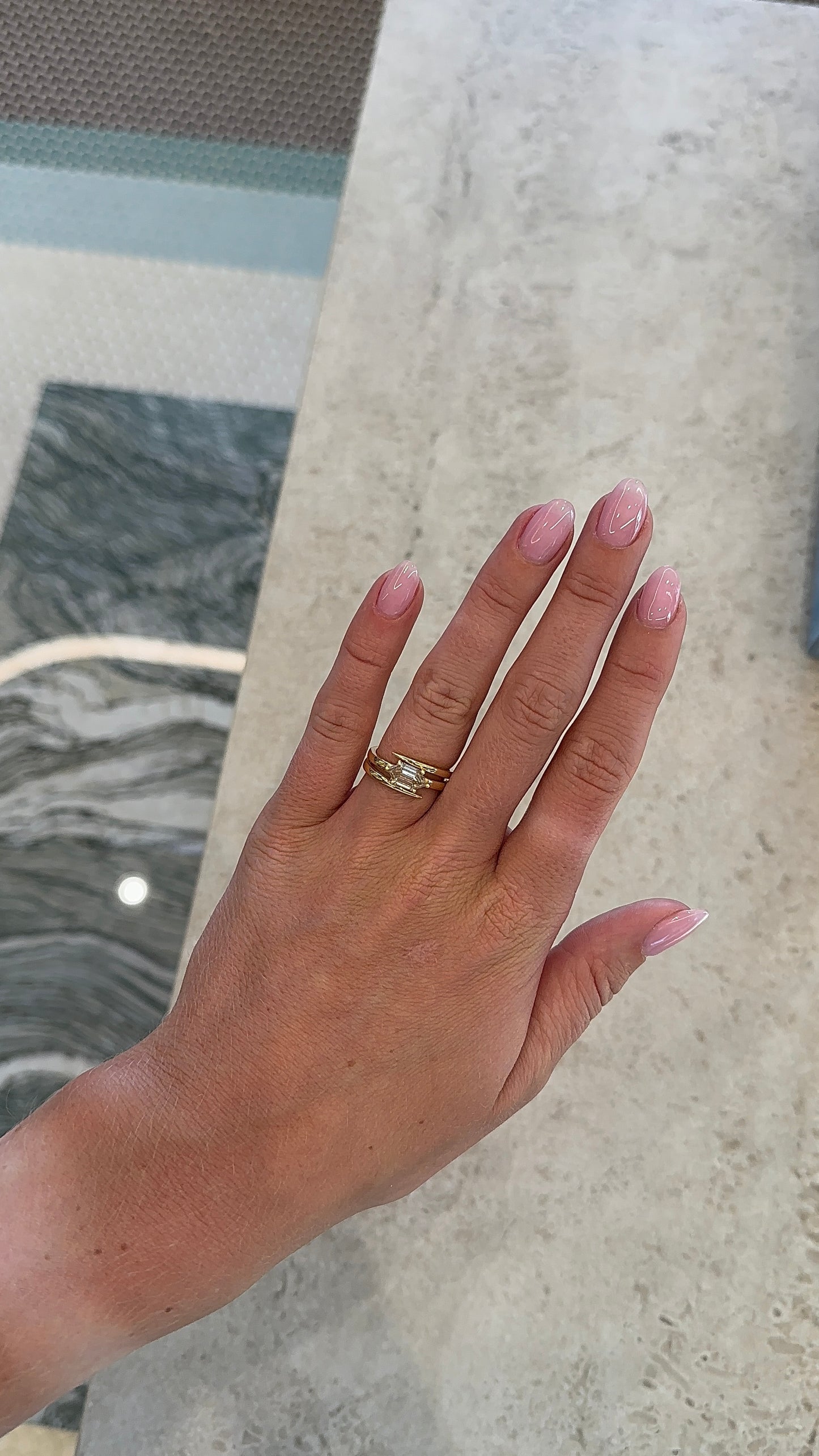 Hexagon Champagne Diamond Ring