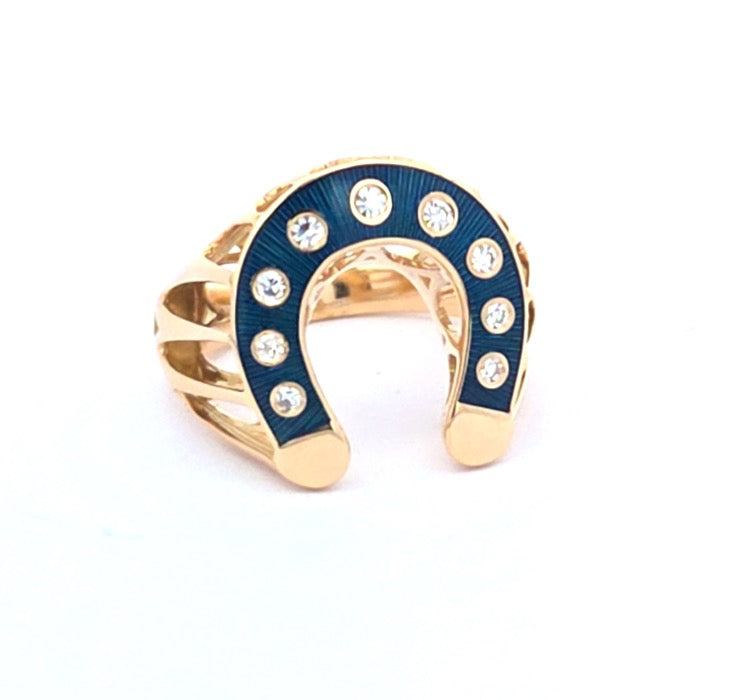 Selim Mouzannar - Petrol Horseshoe Ring – Henri Noël