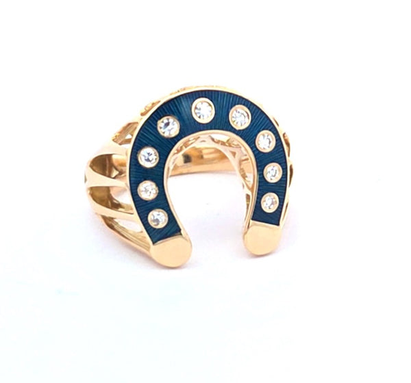 Selim Mouzannar Petrol Horseshoe Ring | 18K | Henri Noël – Henri Noël
