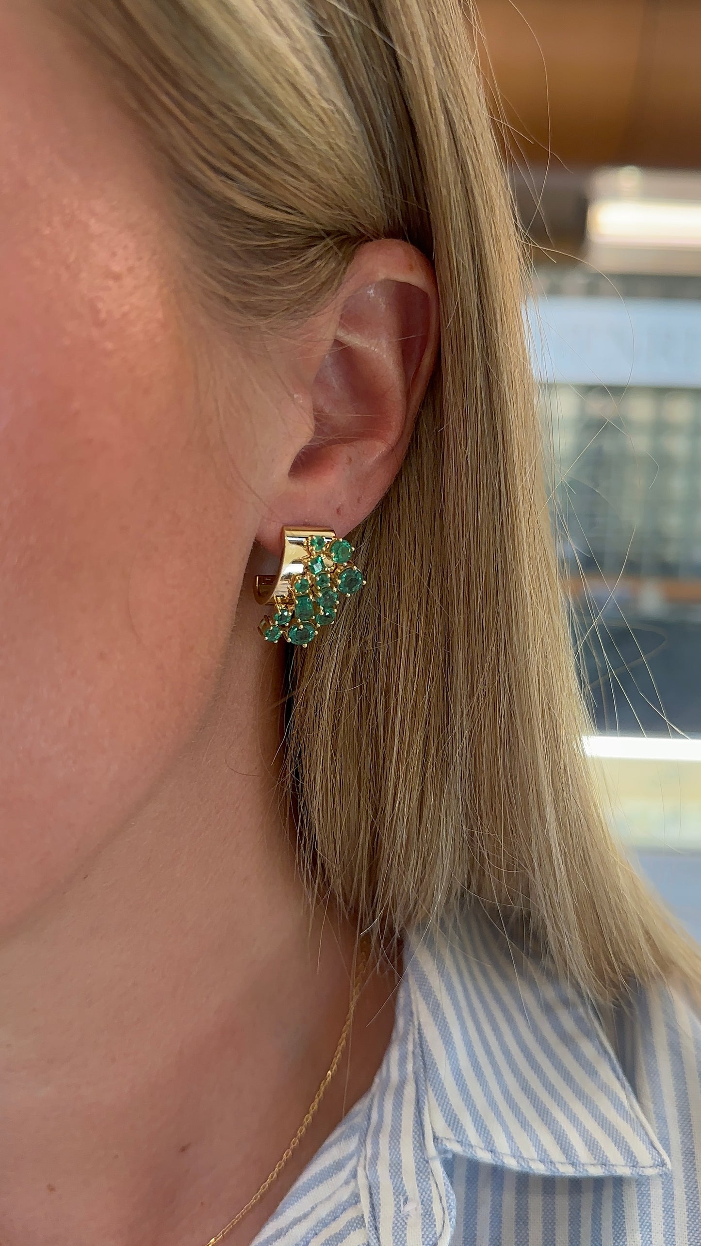 Emerald Cluster Earrings – Henri Noël