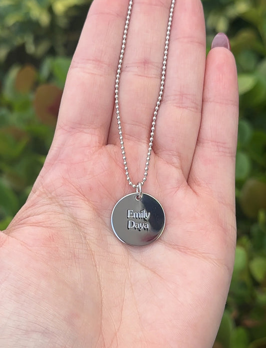 Engraved Disc Pendant