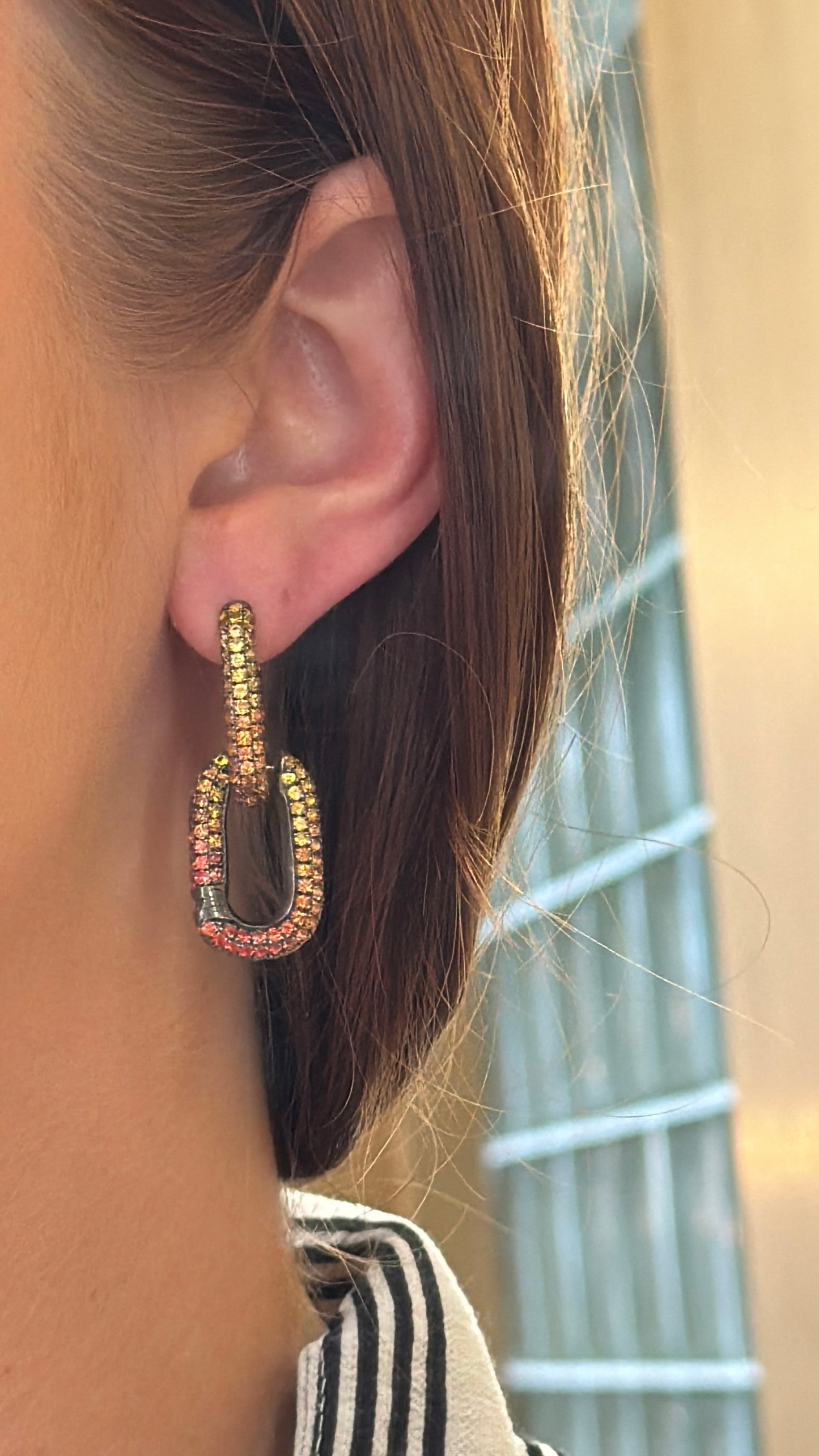 Selim Mouzannar - Link Earrings - Orange Sapphires