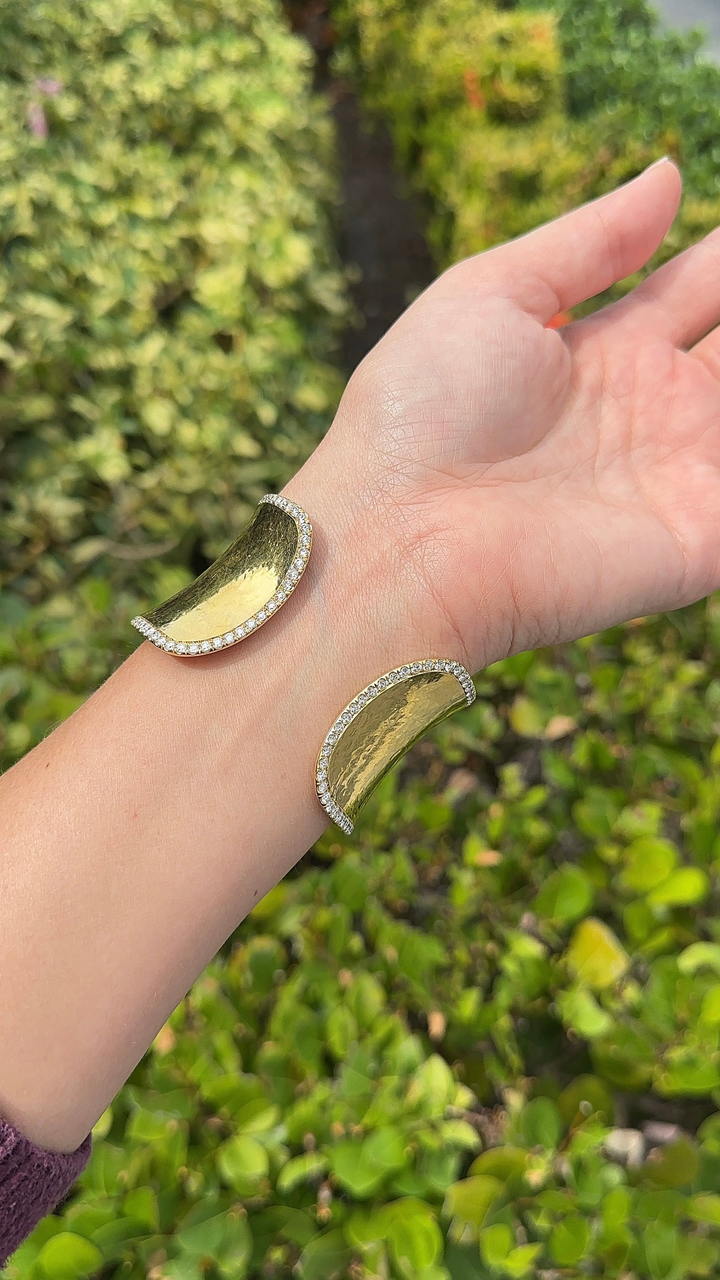 Estate Gold and Diamond Cuff Bangle