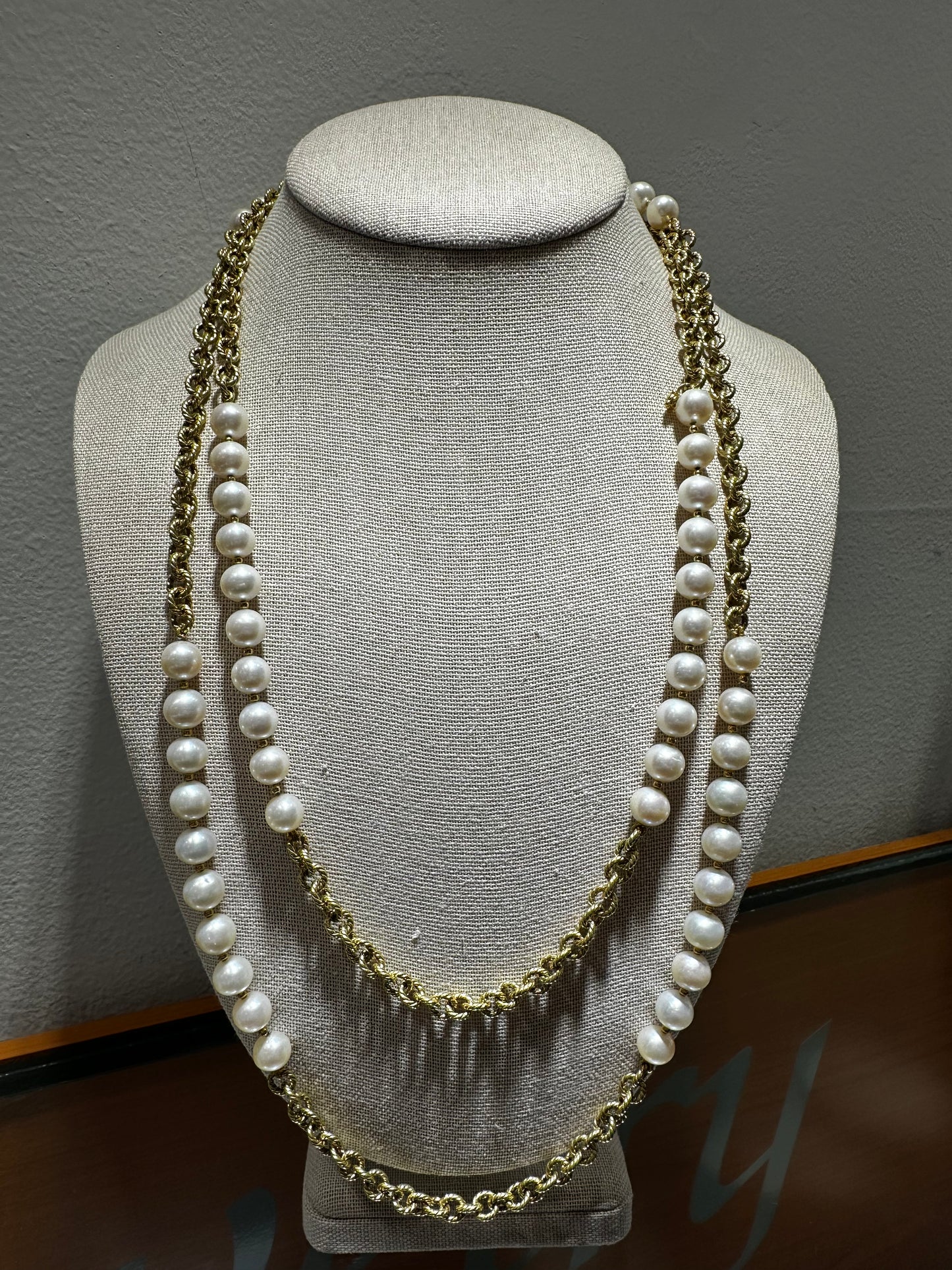 Estate David Yurman Pearl & Gold Necklace