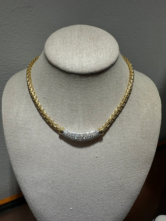 Estate Gold and Diamond Bar Choker