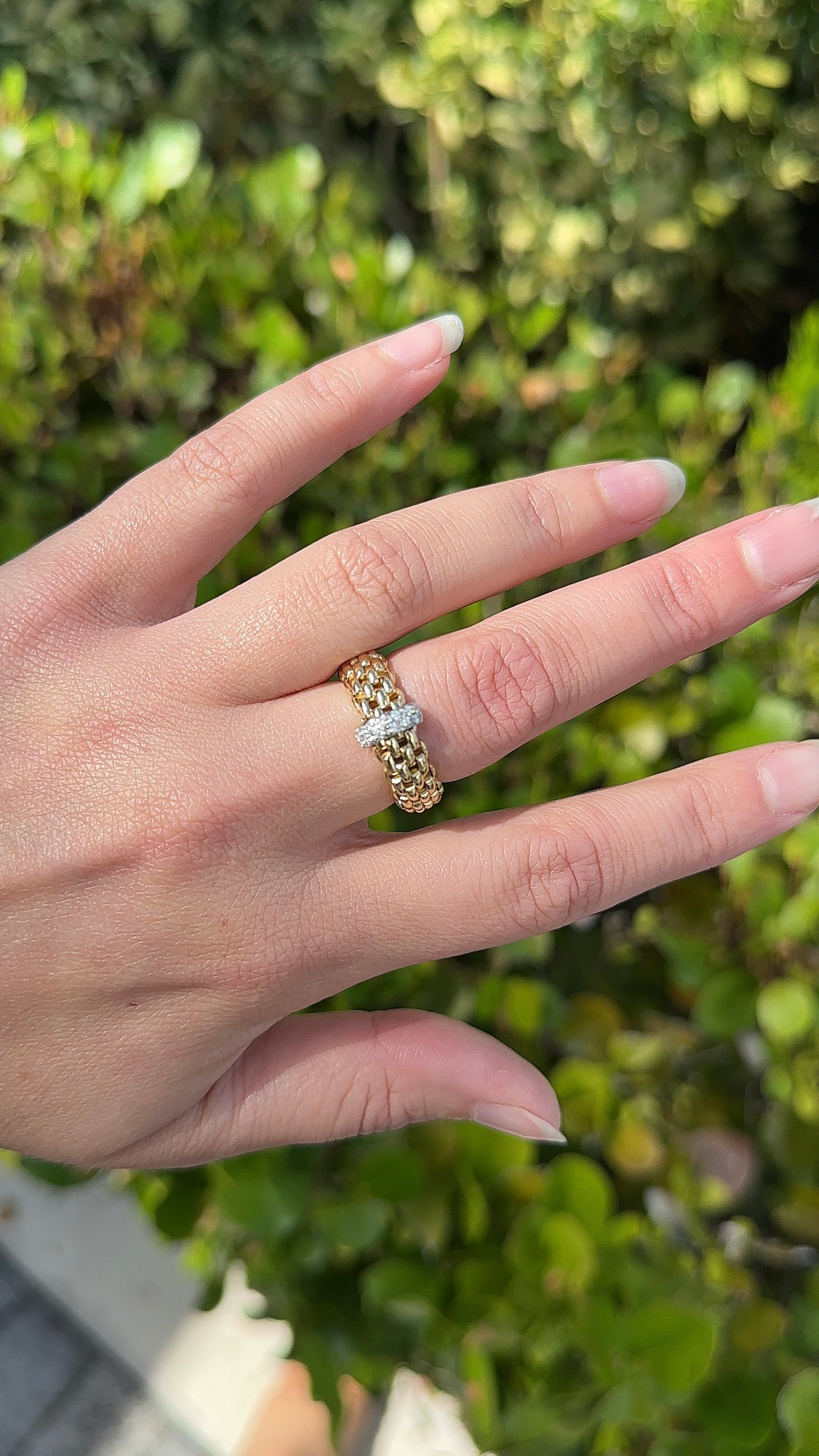 Estate Fope Flex Gold and Diamond Band