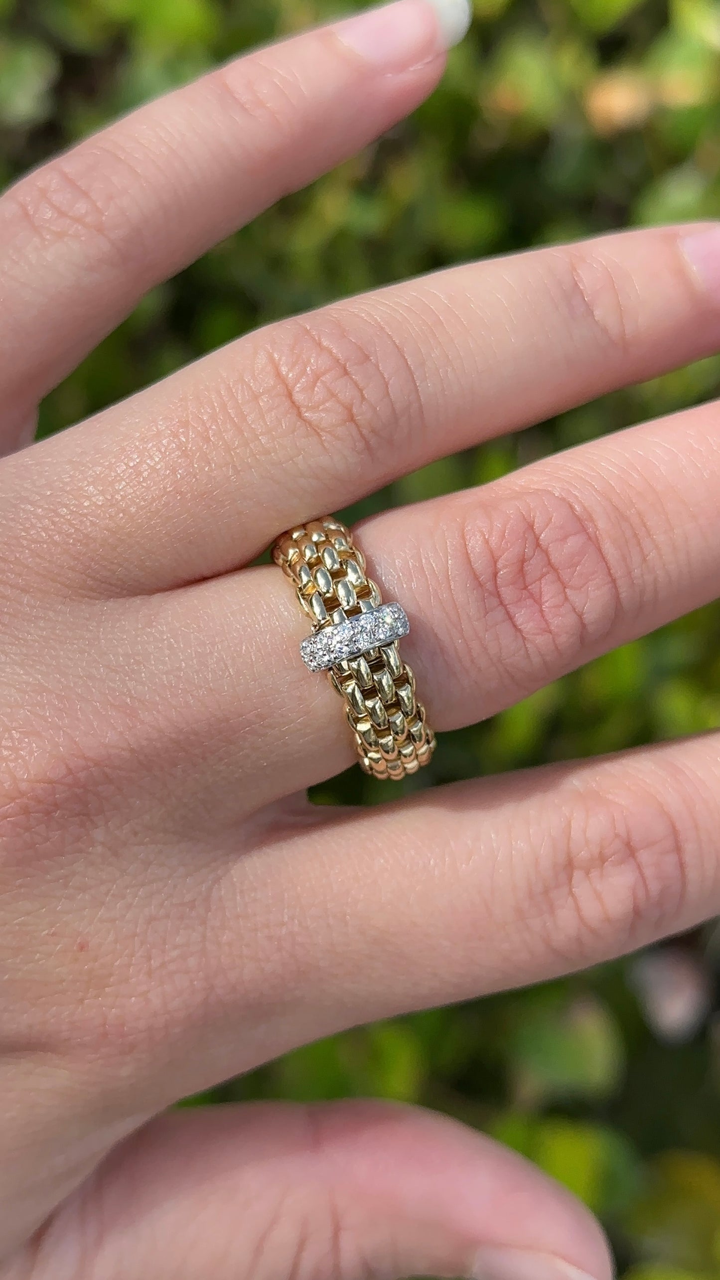 Estate Fope Flex Gold and Diamond Band