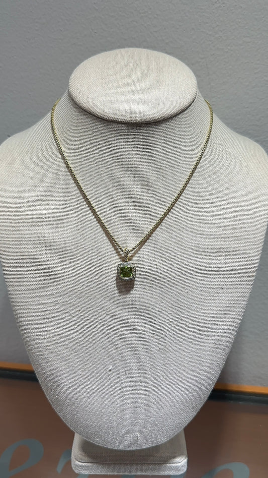 Estate David Yurman Peridot Pendant Necklace