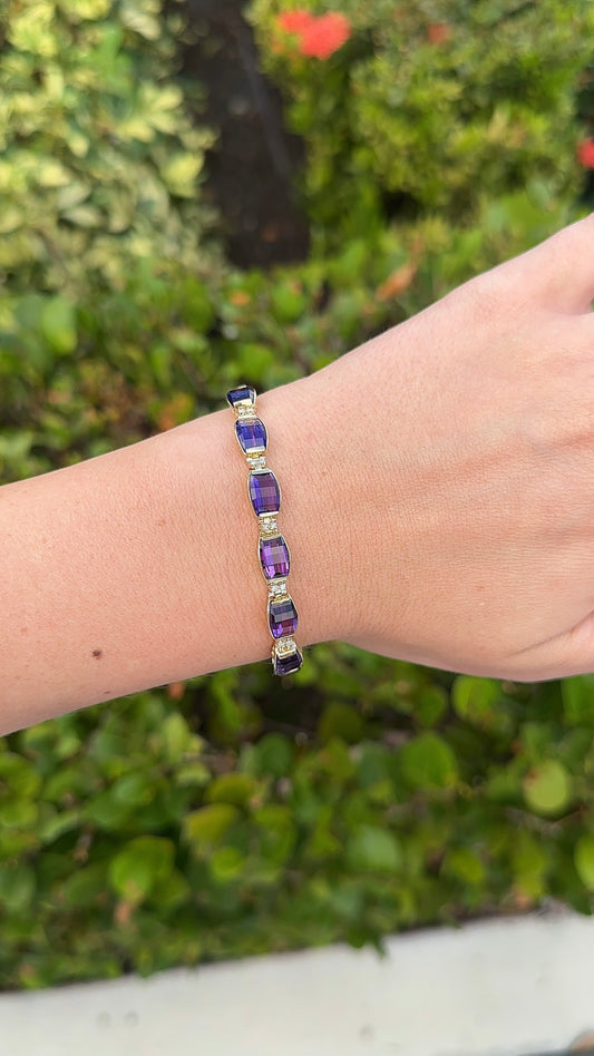 Estate Amethyst and Diamond Bracelet