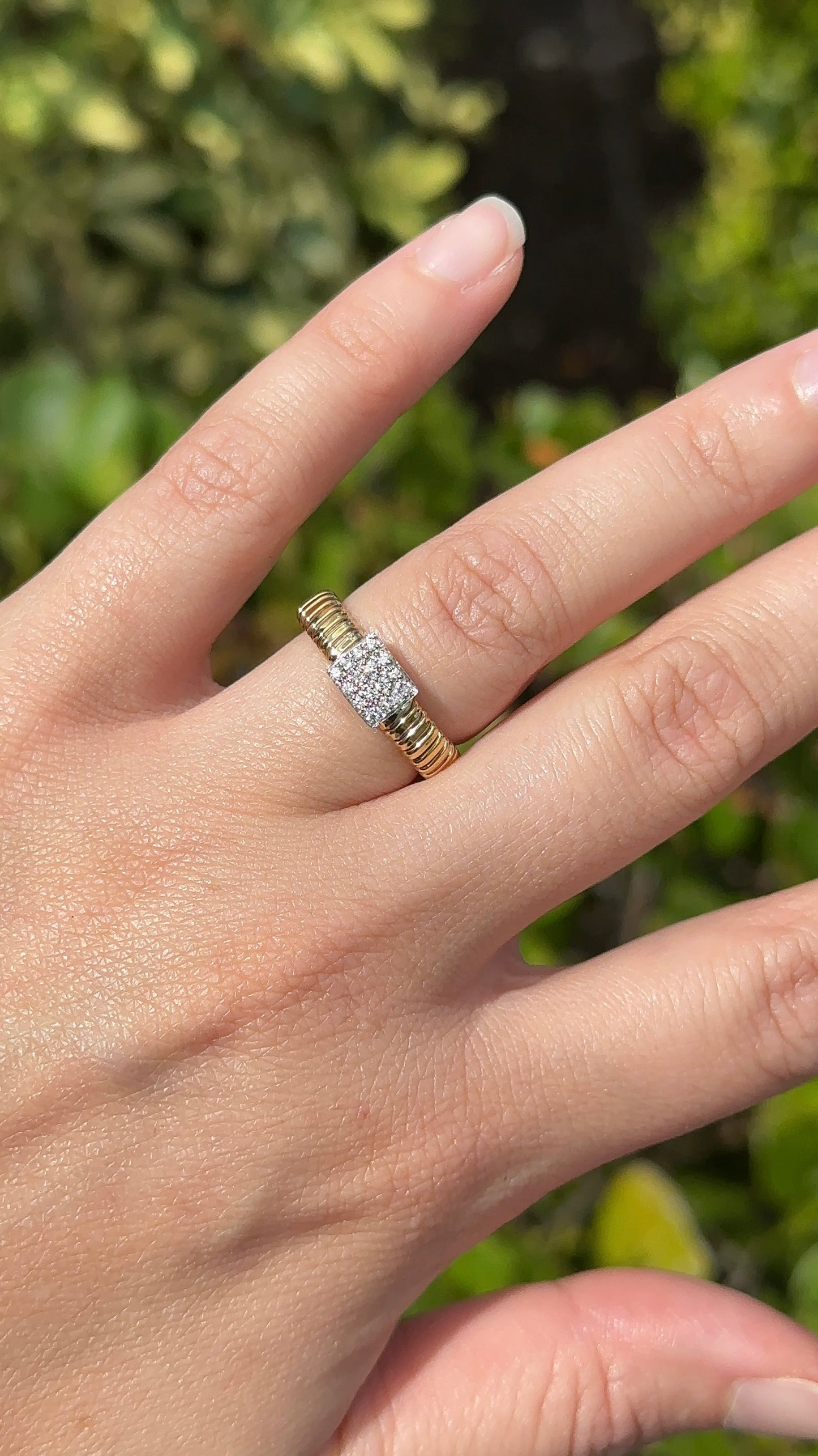 Estate Diamond and Gold Flex Ring