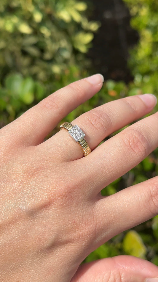 Estate Diamond and Gold Flex Ring