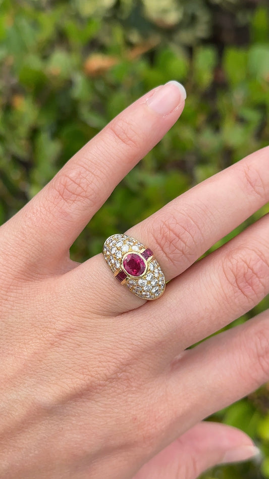 Estate Ruby and Diamond Ring