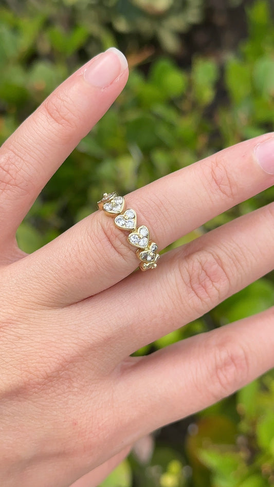 Estate Diamond Heart Eternity Ring