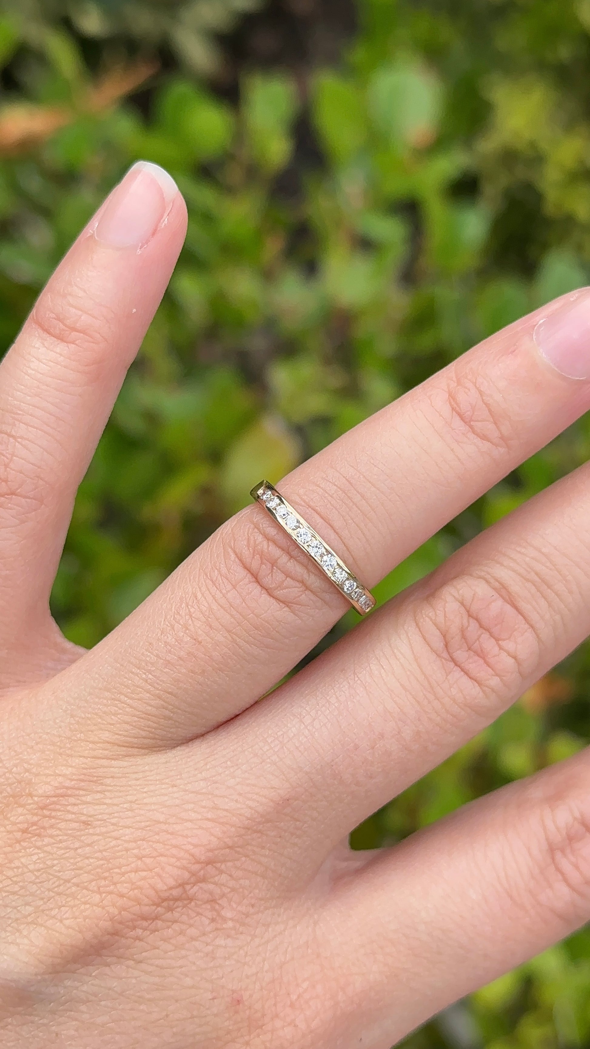 Estate Half Channel Set Diamond Band – Henri Noël