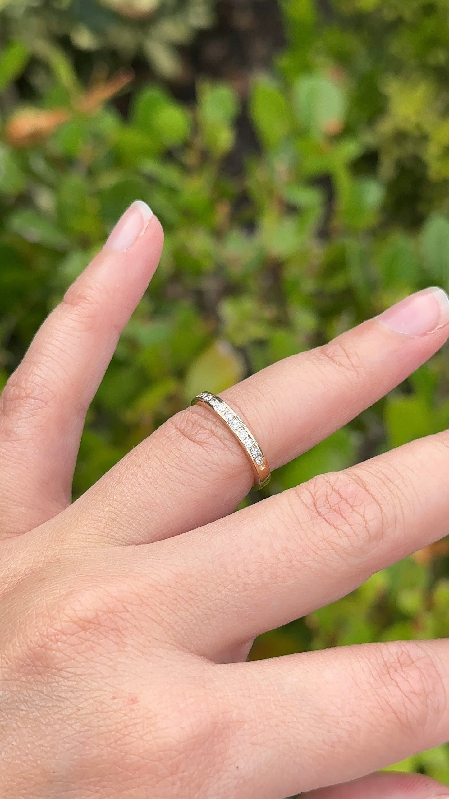Estate Half Channel Set Diamond Band – Henri Noël