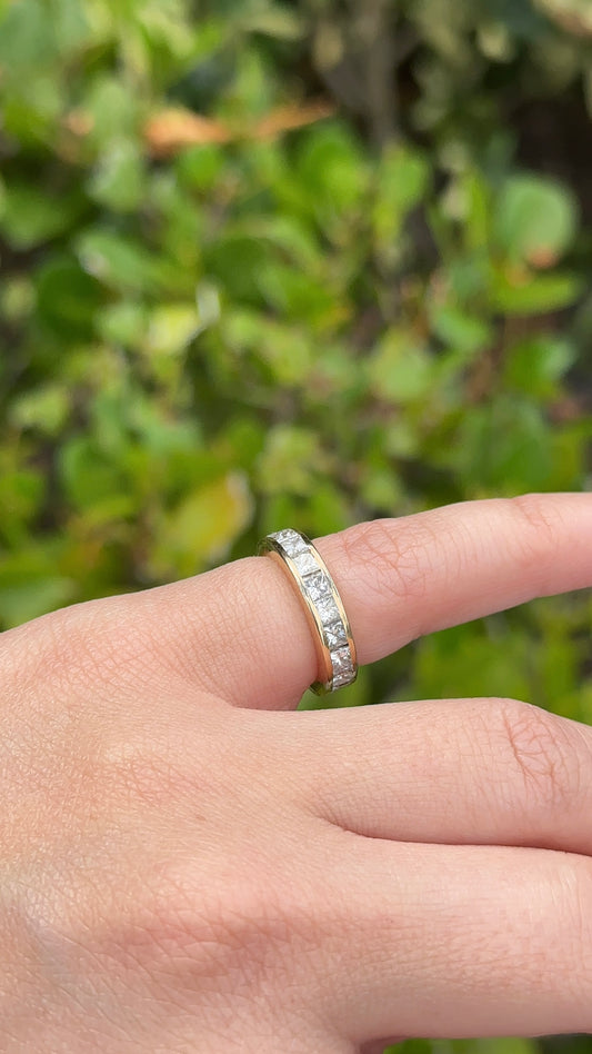 Estate Channel Set Princess Cut Eternity Band
