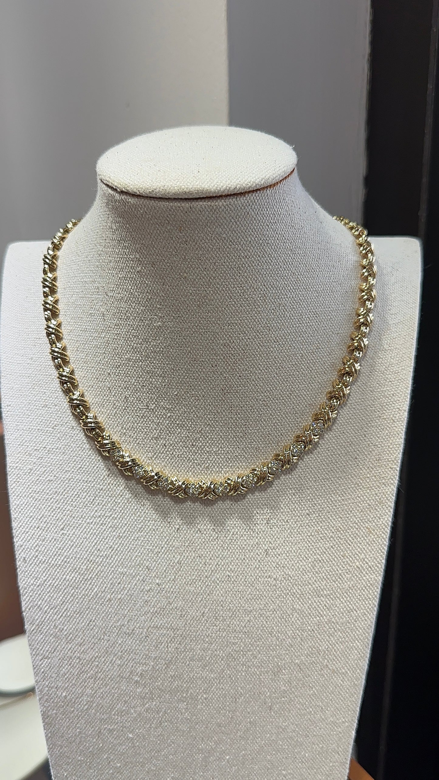 Estate Tiffany Criss-Cross Diamond Necklace – Henri Noël