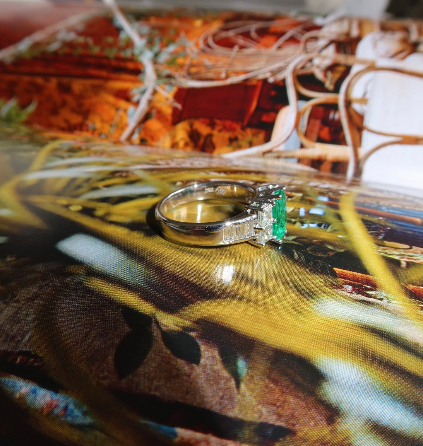 Vintage Emerald and Diamond Cocktail Ring