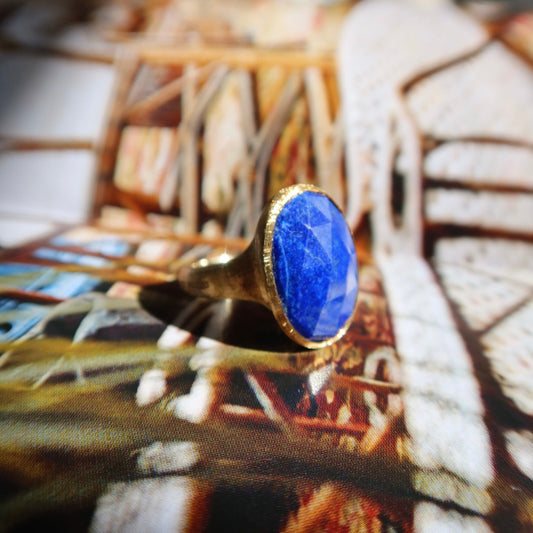 Vintage Blue Lapis Cocktail Ring