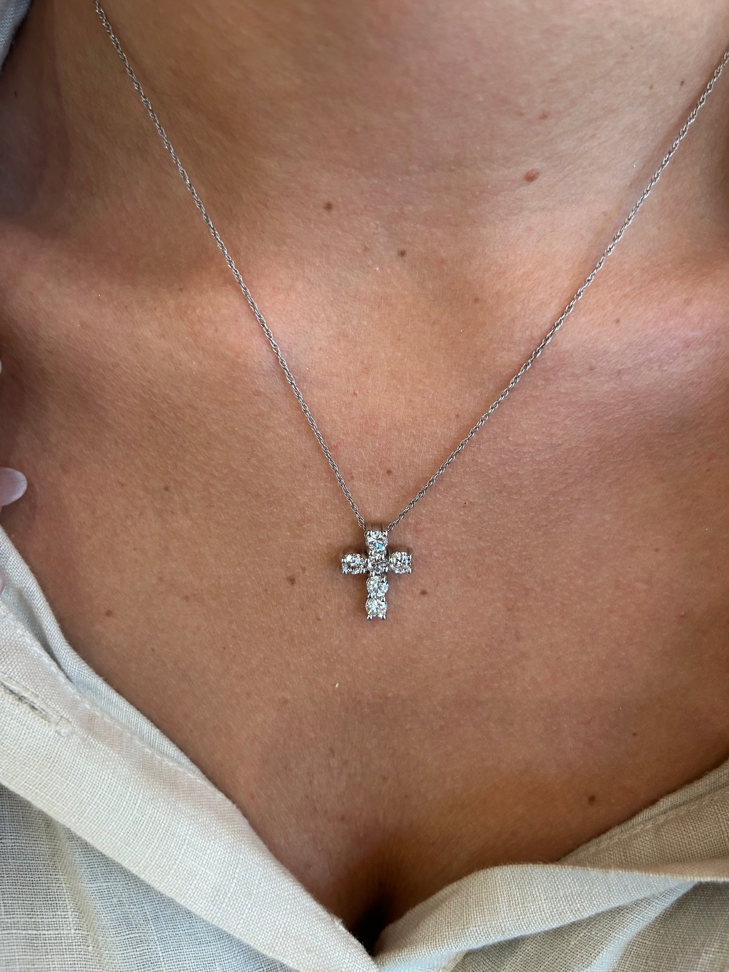 Small Diamond Cross Necklace